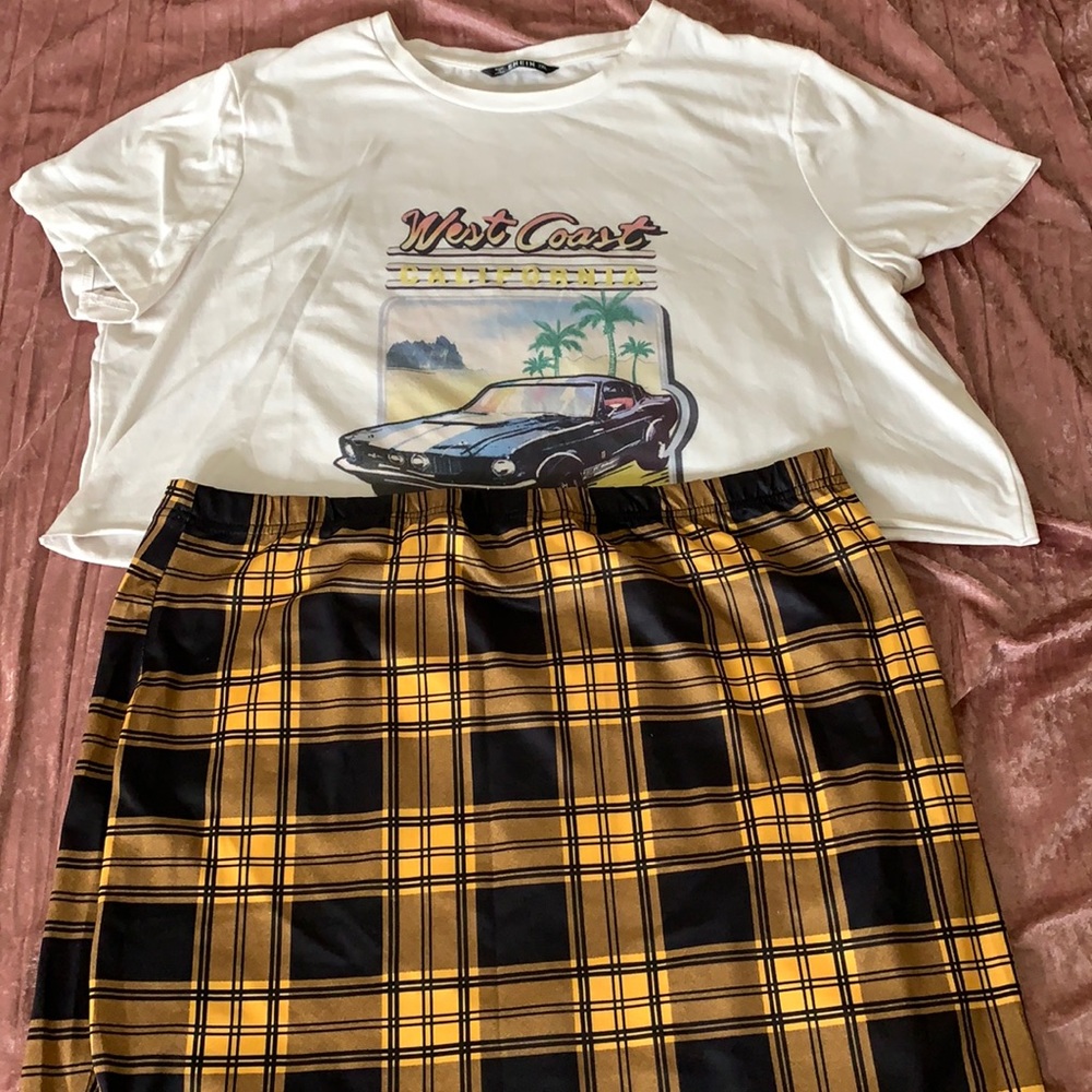 Shein Curve Skirt Set